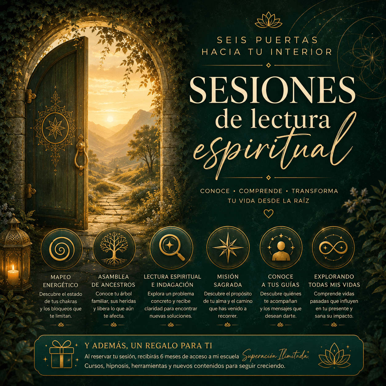 Sesión de lectura espiritual + seis meses de regalo en la escuela SUPERACIÓN ILIMITADA (puedes darte de baja cuando quieras)